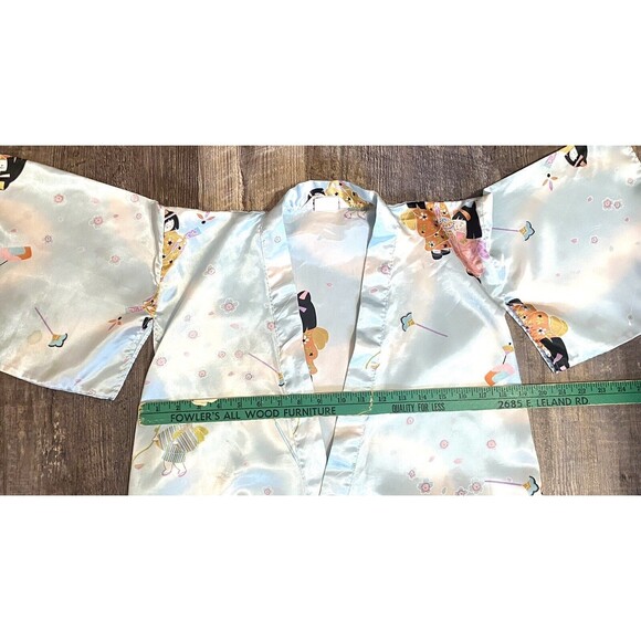 Japanese Ichiban Kimono Robe Women's Size Medium Light Blue - Picture 6 of 8